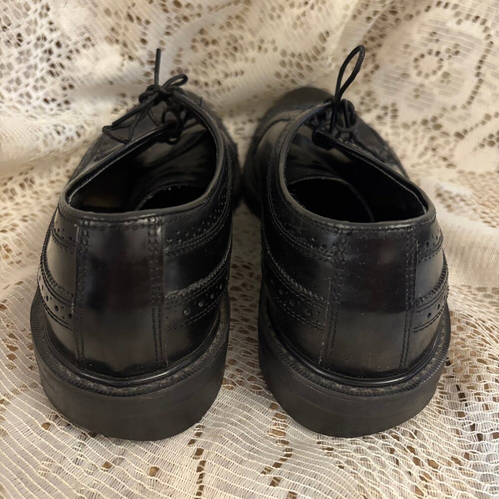 Oakwoods Men's US 10.5 Black Leather Wingtip Brogue Oxfords Shoes - Picture 2 of 8